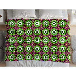 Manta Polar Toalla con estampado geométrico verde, morado y bl
