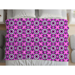 Manta Polar Toalla con estampado rosa y morado intenso