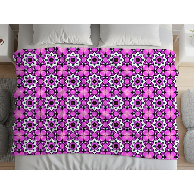 Manta Polar Toalla con estampado rosa y morado intenso (Subido por el creador)