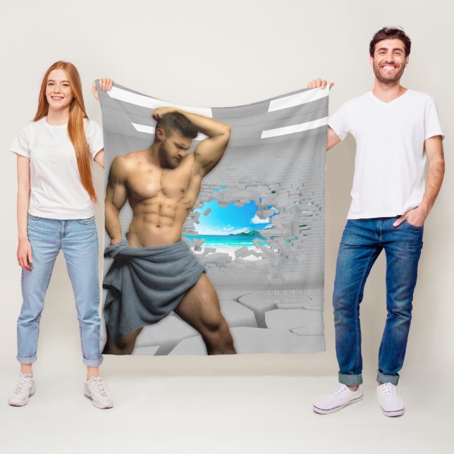 Manta Polar Toalla de hombre de SlipperyJoe rota pared de ladr (In situ)