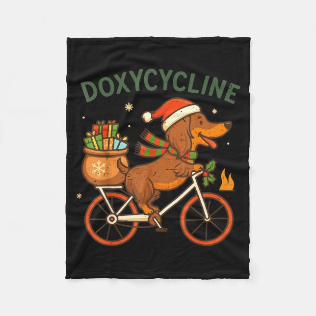 Manta Polar Toddler Doxycycline Long Hair Dachshund Christmas  (Anverso)
