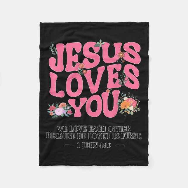 Manta Polar Toddler Jesus Loves You I Nk Christian God Sister  (Anverso)