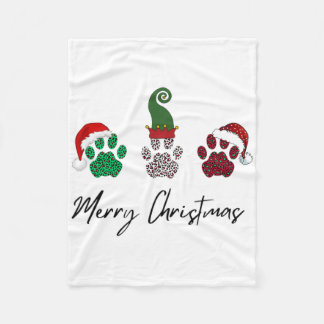 Manta Polar Todo el Greyhound italiano Merry Christmas Paw P