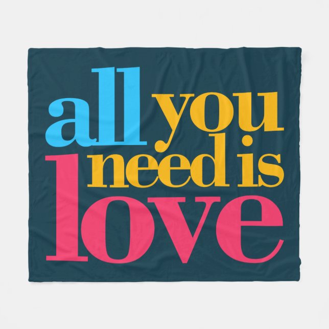 Manta Polar Todo lo que necesitas es amor (Frente (Horizontal))