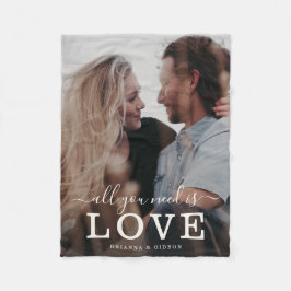 Manta Polar Todo lo que necesitas es amor para una pareja de e