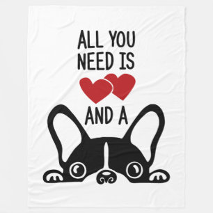 Manta Polar Todo lo que necesitas es Boston Terrier