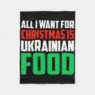 Manta Polar Todo lo que quiero para Navidad es comida ucranian