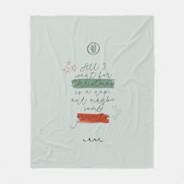 Manta Polar Todo lo que quiero para Navidades Sage Fleece Blan