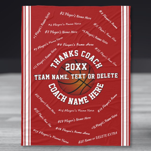 Manta Polar Todos los nombres de los jugadores, regalo para en (Good gifts for basketball coaches. Basketball Coach blanket. Personalized Basketball Coach Gifts. )