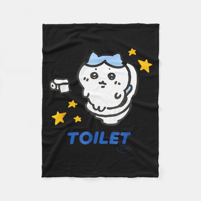 Manta Polar Toilet Time Chikawa Meme Funny Tee  (Anverso)