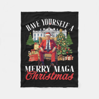 Manta Polar Tómate una Feliz Navidad Santa Funny Trump