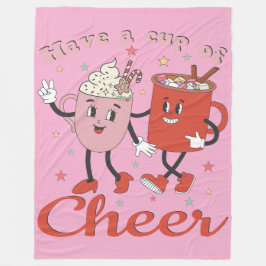 Manta Polar Tomen Una Copa De Alegres Navidades Rosa Retro