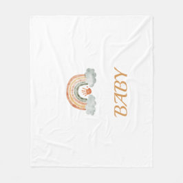 Manta Polar Tono de tierra acuarela Boho Arcoiris "bebé"