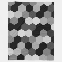 Manta Polar Tonos de hexágono geométrico negro y blanco