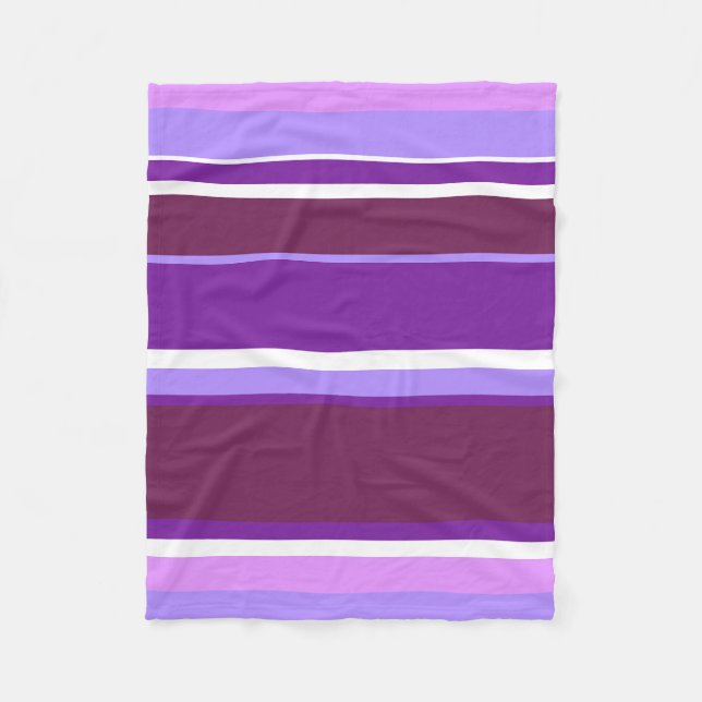 Manta Polar Tonos de rayas violetas (Anverso)