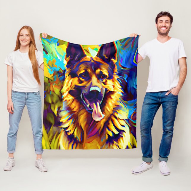 Manta Polar Tonos dorados de pastores alemanes (In situ)