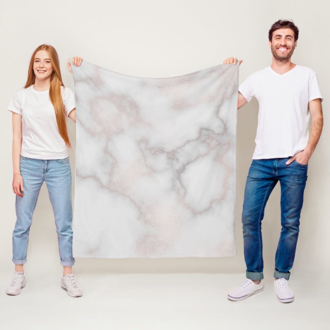Manta Polar Tonos Rubor rosa dorado blanco mármol (In situ)