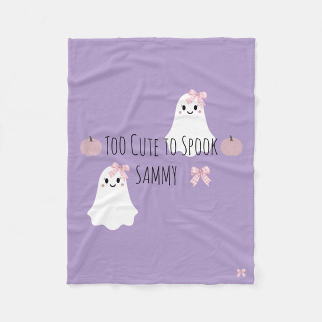 Manta Polar Too Cute Halloween perzonalized Baby Blanket (Anverso)