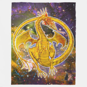 Manta Polar Topaz Cosmic Dragon Fleece Blanket
