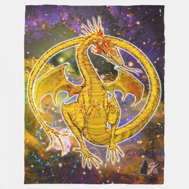 Manta Polar Topaz Cosmic Dragon Fleece Blanket (Anverso)
