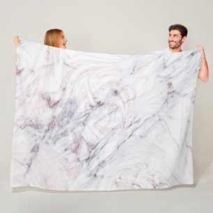 Manta Polar Toque de mármol gris blanco rosa elegante y modern