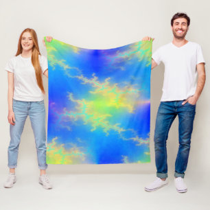 Manta Polar Tornillos de luz azul cielo y amarillo dorado