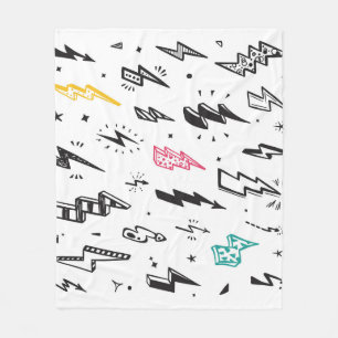 Manta Polar Tornillos relámpagos, conjunto de doodles dibujado