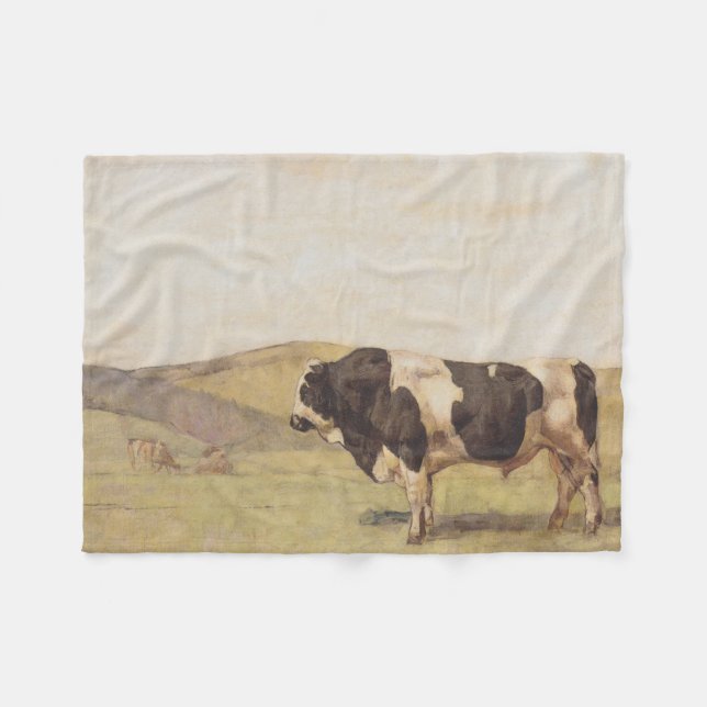Manta Polar Toro en un paisaje rural (Ferdinand Hodler) (Frente (Horizontal))