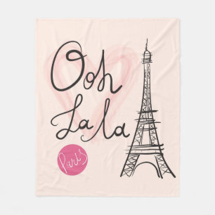 Manta Polar Torre Eiffel dibujada a mano
