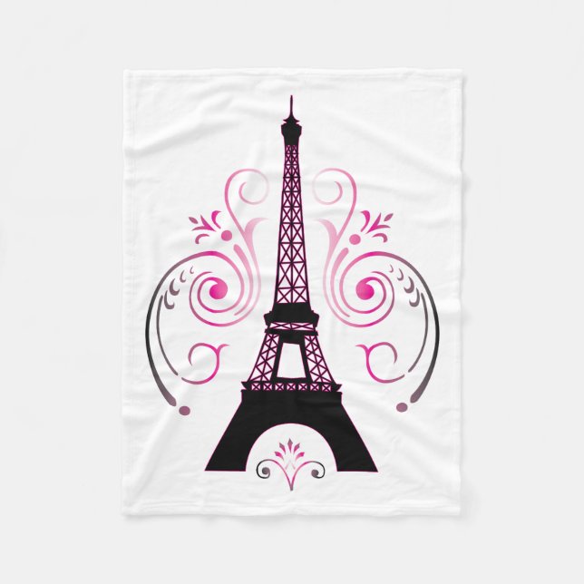 Manta Polar Torre Eiffel París Gradiente Diseño Swirl (Anverso)