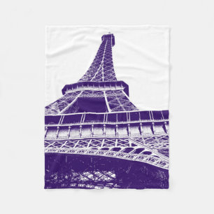 Manta Polar Torre Eiffel púrpura