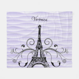 Manta Polar Torre Eiffel Púrpura Flourie Fleece Blanket