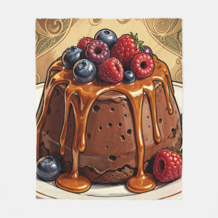 Manta Polar Torta de bayas de caramelo de chocolate decadente