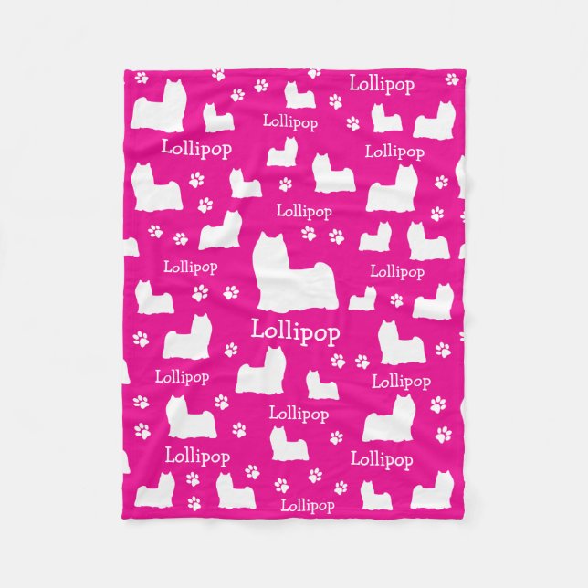 Manta Polar Torta de perro personalizada de Yorkie Yorkshire P (Anverso)