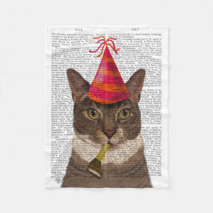 Manta Polar Tortoiseshell Cat con Gorra Fiesta