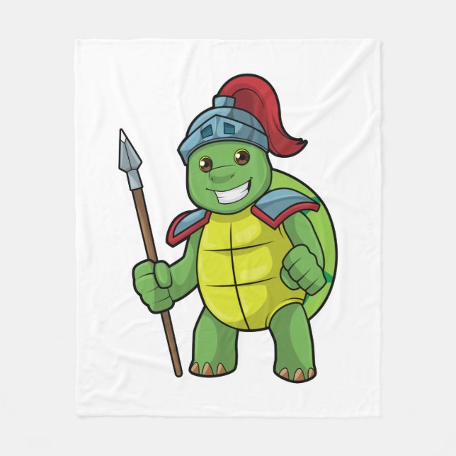 Manta Polar Tortuga como guerrera con Spear y Helmet (Anverso)