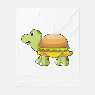 Manta Polar Tortuga con caparazón como hamburguesa. PNG