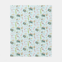 Manta Polar Tortuga de bebé personalizada | 50x60 Fleece