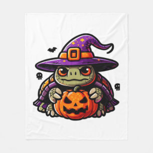 Manta Polar Tortuga de Halloween Disfraz de sombrero de bruja