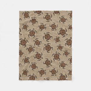 Manta Polar Tortuga Hawaiana de Hibisco Batik Uhane Honu