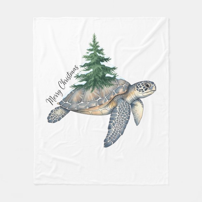 Manta Polar Tortuga marina navideña (Anverso)