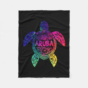Manta Polar Tortuga marina Tie Dye Tril Aru Vacaciones en la p