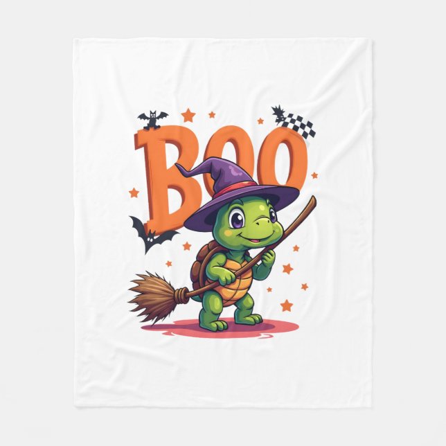 Manta Polar Tortuga Tortoise Boo Bruja Trick O Trate Halloween (Anverso)