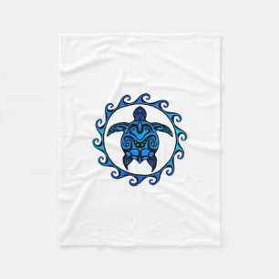 Manta Polar Tortuga tribal azul Sun