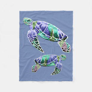 Manta Polar Tortugas del Mar Verde Azul