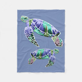 Manta Polar Tortugas Marinas Azul Verde