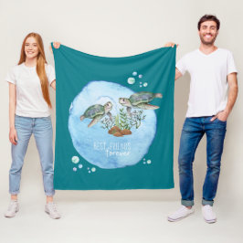 Manta Polar Tortugas marinas BFFs - Mejores regalos personaliz