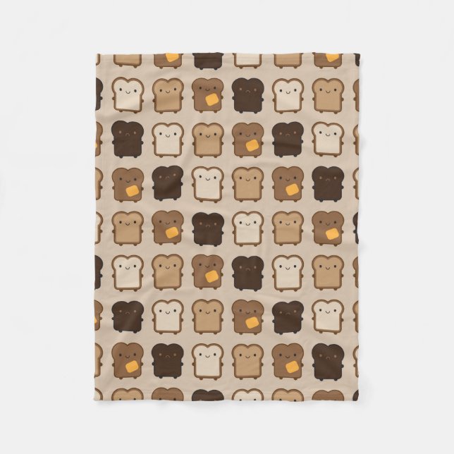 Manta Polar Tostada de Kawaii (Anverso)