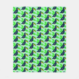 Manta Polar Toucanes Y Hojas Tropicales