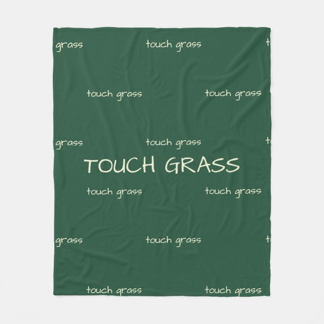 Manta Polar Touch Grass Minimalist Sage Green Fleece Blanket - (Anverso)